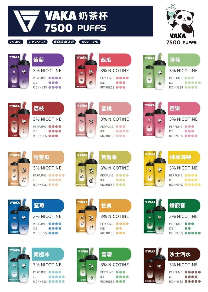 奶茶杯電子煙 vaka7500口 正品現貨 拋棄式奶茶杯電子煙購買